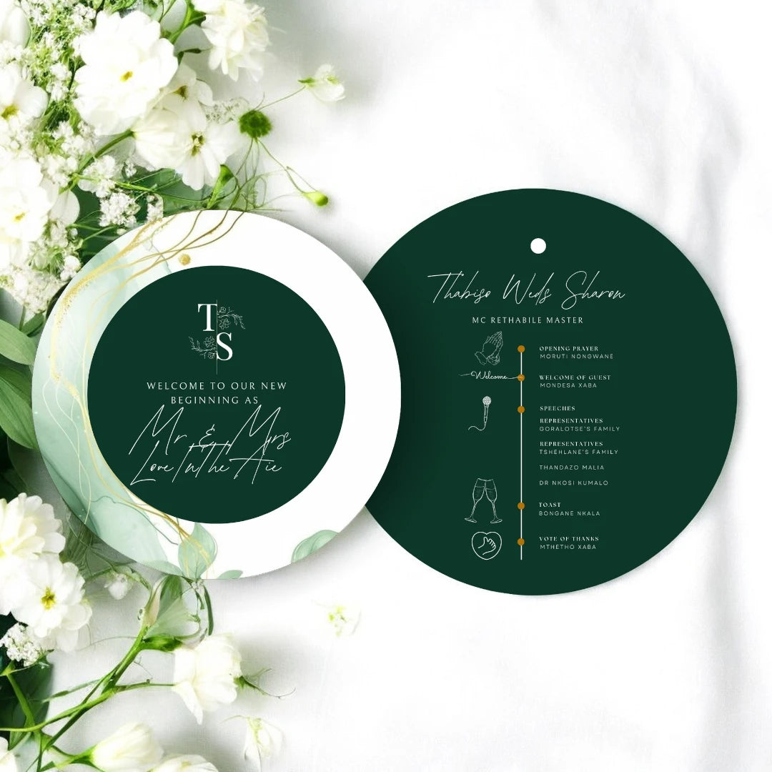 Custom 2-Piece Round Wedding Invitation – Elegant and Unique Design for Modern & Traditional Weddings