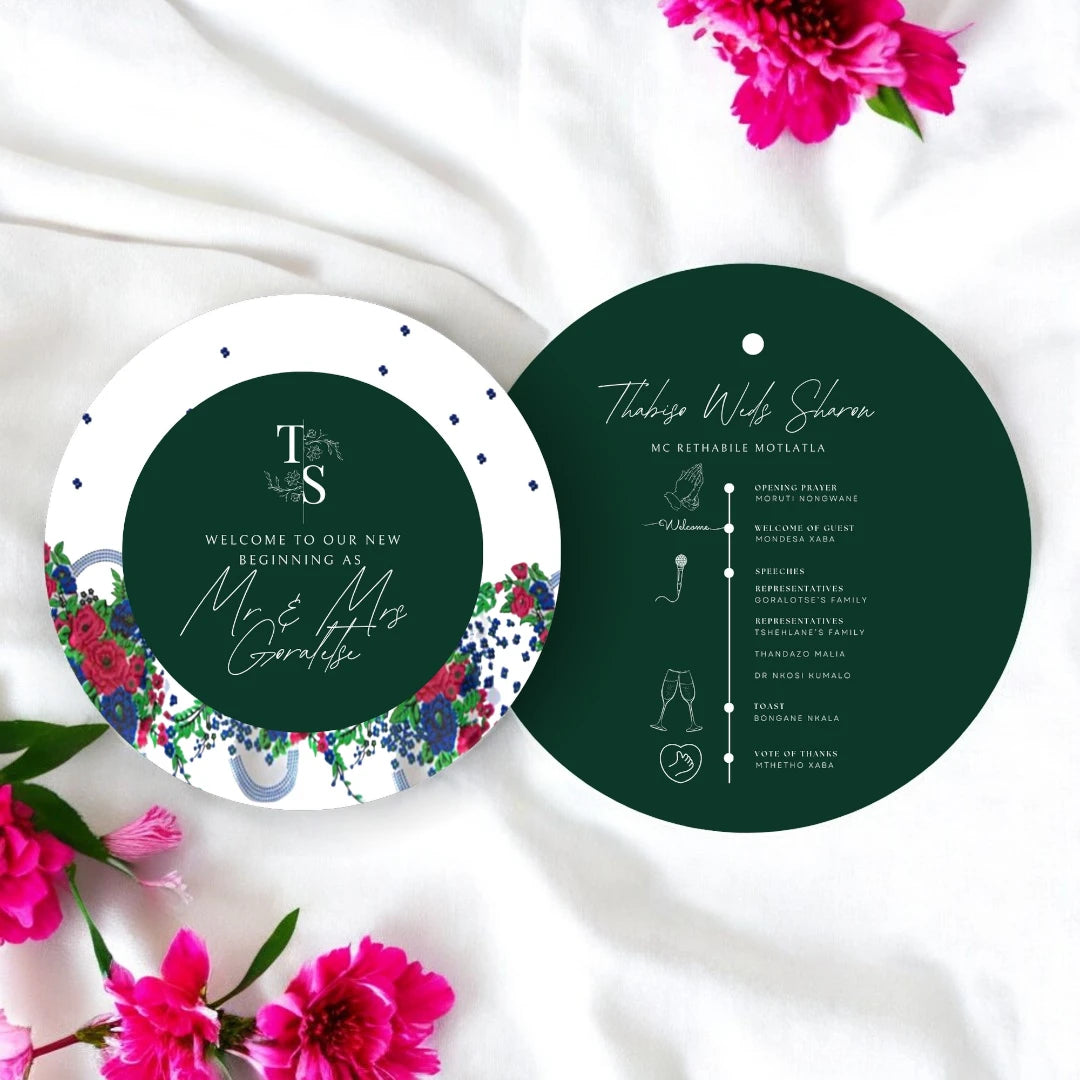 Custom 2-Piece Round Wedding Invitation – Elegant and Unique Design for Modern & Traditional Weddings